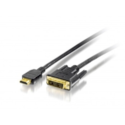 Equip 119323 HDMI-Kabel Equip HDMI A -> DVI(18+1) St/St 3.00m sw Image