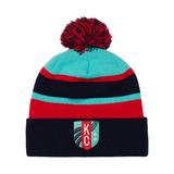 Black Kansas City Current Cuffed Knit Hat with Pom