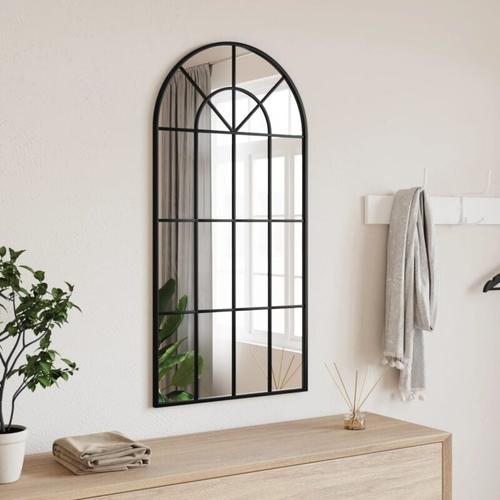Vidaxl - Miroir mural noir 50x100 cm arche fer