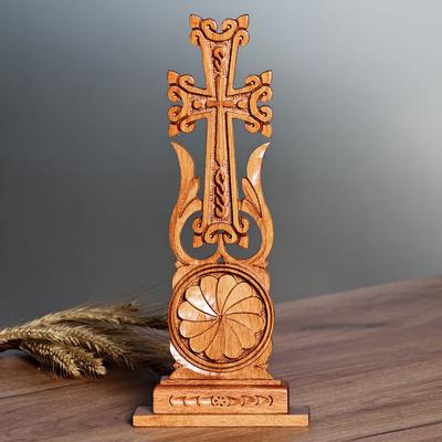 Blossoming Cross,'Traditional Floral Beechwood Cross from Armenia'