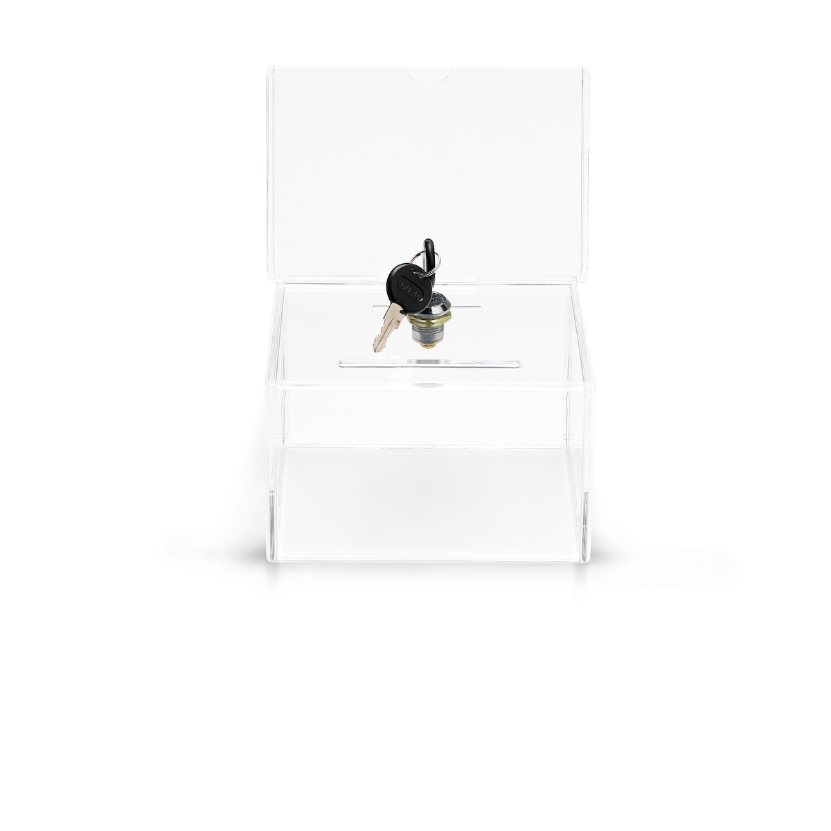 Spendenbox Acryl mit Schilderhalter & Schloß Image
