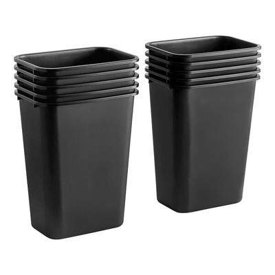 Lavex 41 Qt. / 10 Gallon Black Rectangular Wastebasket / Trash Can - 10/Case