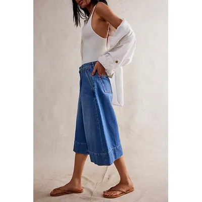 We The Free Roma Trouser Crop Jeans at Free People in Riviera, Size: 29 L