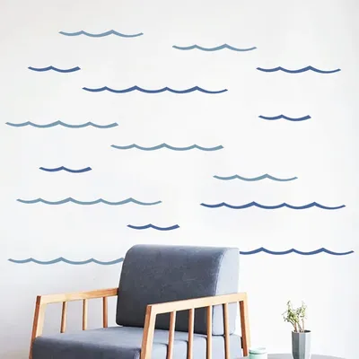 Cartoon gewellte Möbel Wandaufkleber Dekoration für Schlafzimmer Wandkunst Kinderzimmer Design Home Decor Wohnzimmer Wandtattoos Image