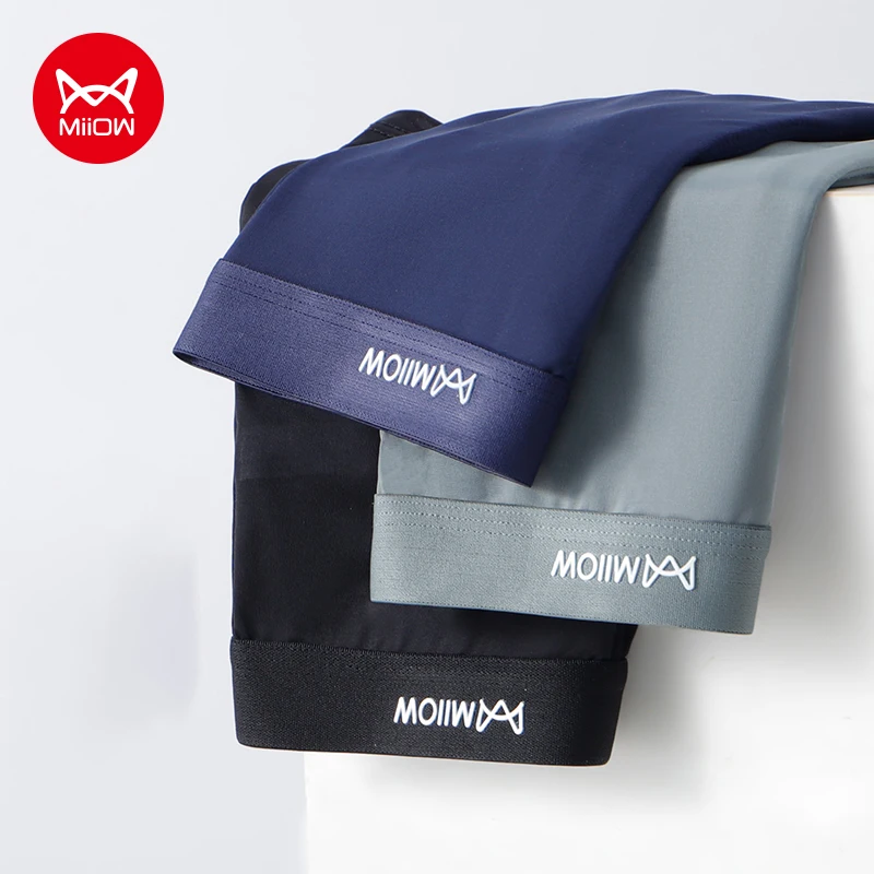 MiiOW 3Pcs Sommer Dünne Eis Seide Männer Boxershorts Graphene Antibakterielle Mann Unterwäsche Atmungs Kühlen männer Höschen Boxershorts Image