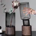 Vases de plantes hydroponiques européennes simples table de salon domestique fleur insérée base