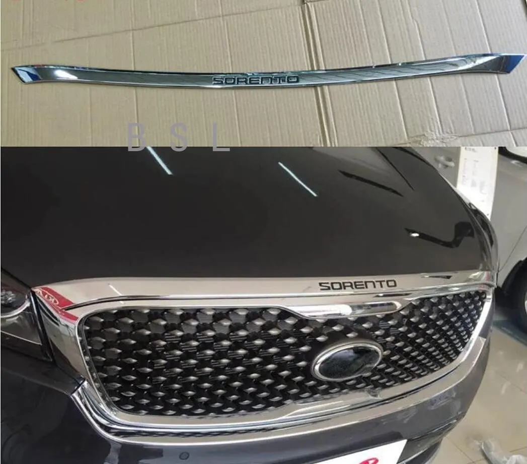 Hohe Qualität ABS Chrome Frontgrill Haube Motor Abdeckung Trimmt Für Kia Sorento 2015 2016 2017 2018 2019 2020 Image