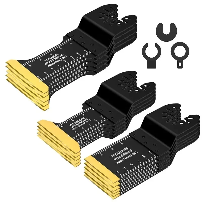 16 Stück Titan oszillierende Sägeblätter Metalls ch neiden Universal Multi tool Klingen für Metall nägel hartes Material und Holz Image