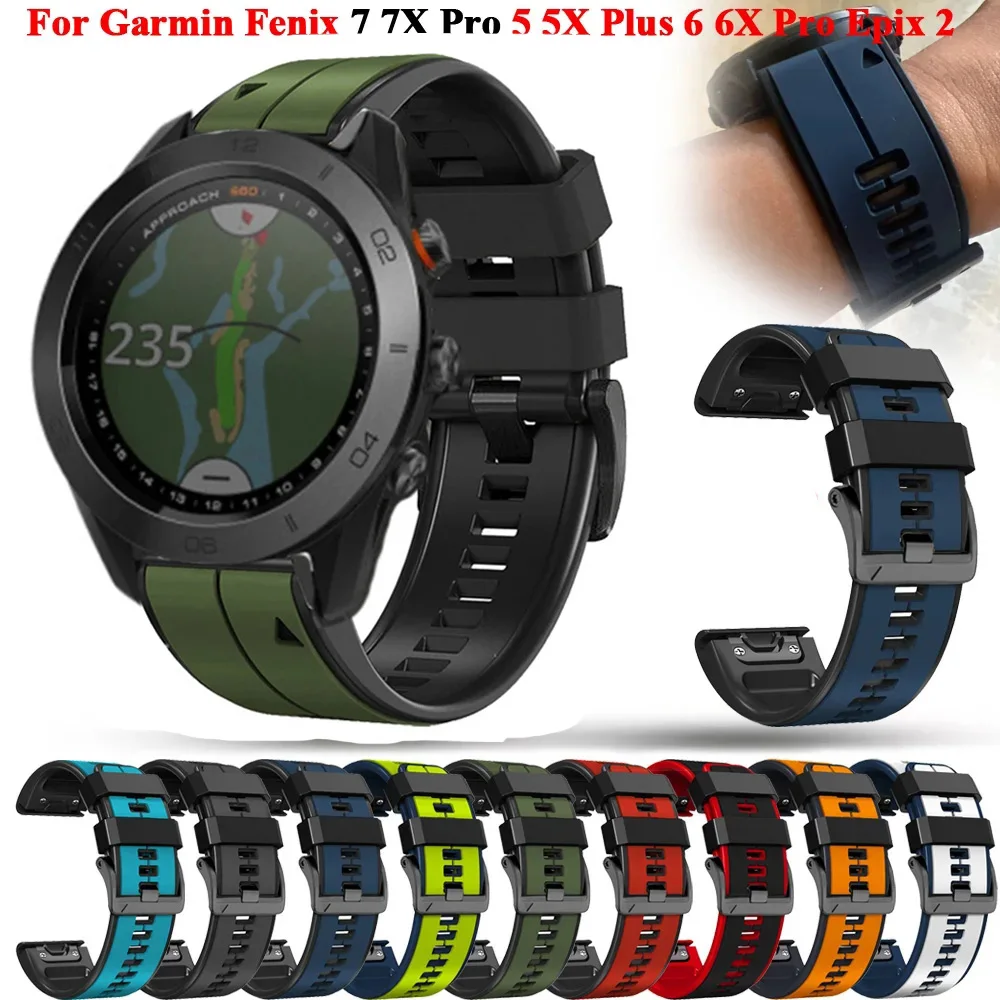 26mm 22mm Für Garmin Fenix 7X 7 Pro 6 6X Pro 5X5 Plus Sapphire Solar Armband Armband Quick Release Silikon Band Armband Image