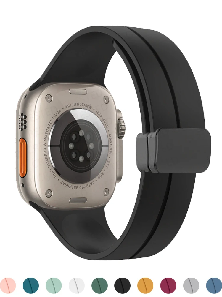 Magnetarmband für Apple Watch Band 44 mm 45 mm 49 mm 40 mm 41 mm 42 46 mm Silikon-Correa-Armband iWatch Serie 7 8 SE 6 3 Ultra 2 9 Image