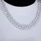 Catena a maglie cubane con zirconi da 15 mm ghiacciata in pietre di diamanti simulate incastonate a mano Collana con zirconi Miami CZ regalo per lei/lui