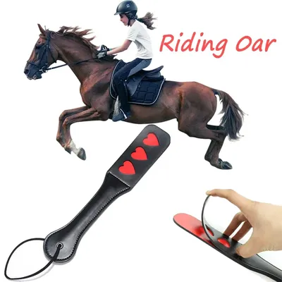 Portable Soft Handle Horse Riding Paddle PU Leather Outdoor Game Durable Anti-Slip Horse Whip Horse