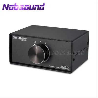 Nobsound Mini 3 Way Audio Mechanical Switcher XLR Balanced Passive Selector Stereo 1(3)-IN-3(1)-OUT