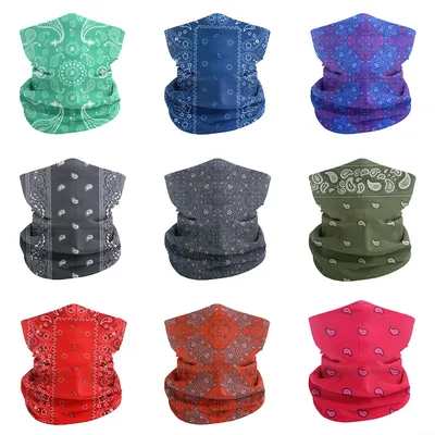 Seamless Paisley Neck Gater Tube Men Women Dustproof Breathable Undercap Headscarf Cycling Hinking