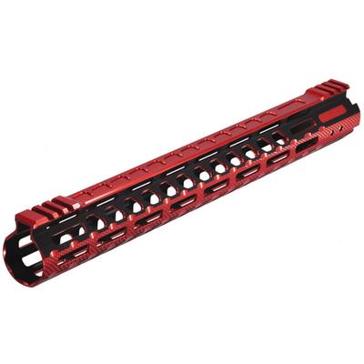 UTG Pro M-LOK AR15 15in Ultra Slim Rail Black / Red 2-Tone MTU019SSM3R2