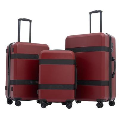 3 Pcs Expandable Luggage Sets,Pc+Abs Hardside Luggage Travel Sets 360° Silent Spinner Wheels Tsa Lock Telescopic Handle