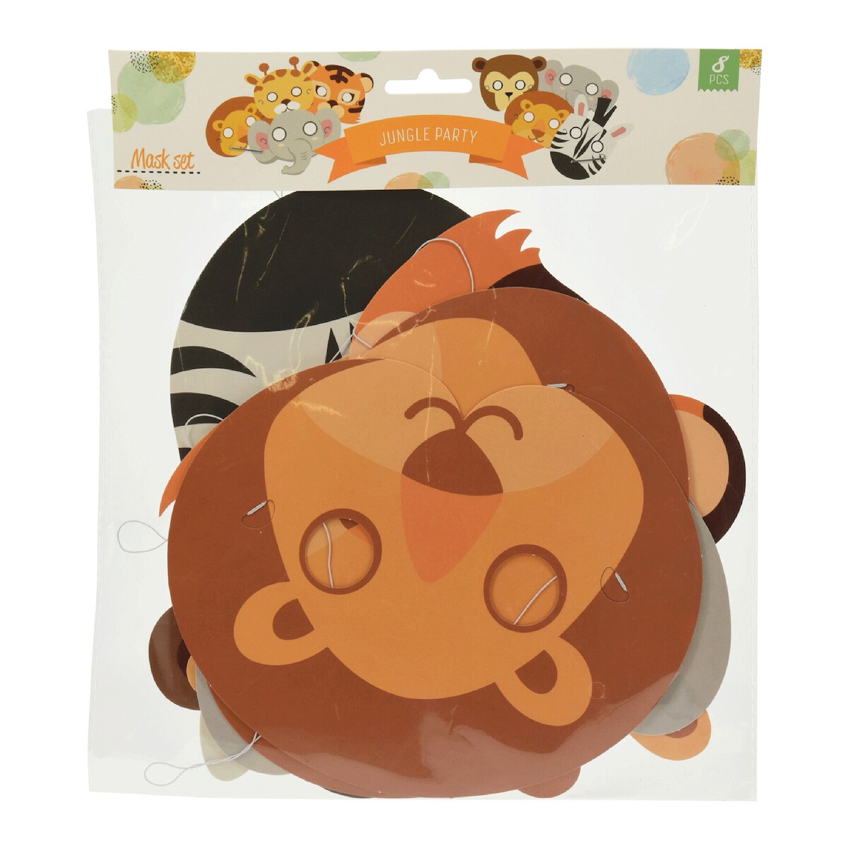 Tiermasken Kinder 8er Set Pappe Kindermasken Tiere Partydeko Geburtstagsdeko Kindergeburtstag Party Masken Verkleidung Mottoparty Bunt Image