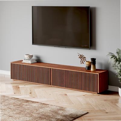 95" Modern Wood TV Stand, Minimalist Slatted Entertainment Center,Media Console, TV Console, Perfect for 85-inch TVs
