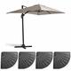 Oviala Business Freistehender Sonnenschirm 2x3 m und 4 beschwerte Platten aus taupefarbenem Aluminium