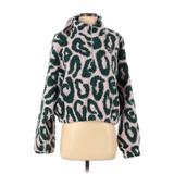 Reebok Fleece Jacket: Green Animal Print Jackets & Outerwear - Women's Size Small