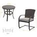 Mydepot SR 3 Piece Outdoor Patio Furniture Set Bistro Set 2 Wicker Chairs with Cushion and Coffee Table