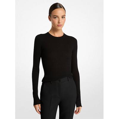 Michael Kors Hutton Featherweight Cashmere Sweater Black XS