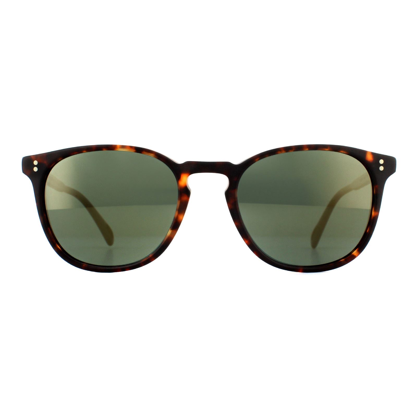 Oliver Peoples Runde Mens Semi Matte Sable Tortoise G15 Goldtone Polarized VFX Sonnenbrille Image