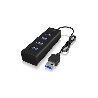 ICY BOX IB-HUB1409-U3 - USB 3.2 Gen 1 (3.1 Gen 1) Type-A - USB 3.2 Gen 1 (3.1 Gen 1) Type-A - 5000 Mbit/s - Schwarz - Al