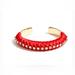 J. Crew Jewelry | J. Crew J.Crew Factory Red Ribbon Wrapped Crystal Studded Cuff Bracelet | Color: Gold/Red | Size: Os