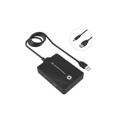 Conceptronic USB-Hub 4-Port 3.0 ->1x3.0 3x2.0 o.Netzteil sw - Hub Image