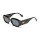 Le Specs SLAPTRASH IVORY - Sunglasses for Women Oval Frame Shape with High UV Protection LSU2329601, Smoke Mono/Black, One Size