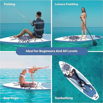 Inflatable Stand Up Paddle Board w/ Backpack, Wide Stance, Surf Control, Non-Slip Deck, Leash, Paddle&Pump,Standing Boat - Large