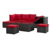 Patio Furniture, Outdoor Furniture, Seasonal PE Wicker Furniture,7 PCS Set Wicker Furniture with Lounger Sofa