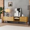 TV Stand for TVs up to 70 inch Flat Screen Wood TV Console Media Cabinet with Storage