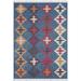 Blue/Navy 134 x 94 x 1 in Area Rug - Union Rustic Keizo Oriental Machine Woven Cotton Area Rug in Navy Cotton | 134 H x 94 W x 1 D in | Wayfair