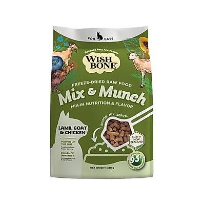 Wishbone Mix & Munch Raw High-Protein Grain-Free Lamb, Goat & Chicken Freeze-Dried Cat Food, 12.35-oz bag
