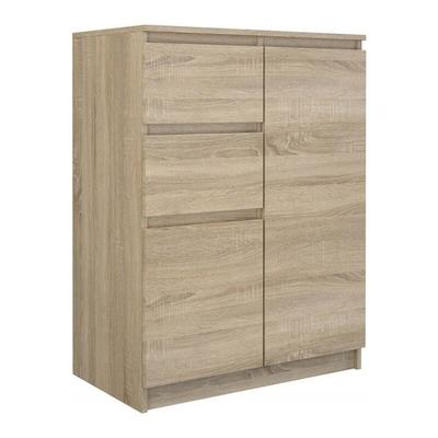 Hucoco - cdf Moderne Kommode 2D2S (2 Türen, 2 Schubladen) Farbe: Eiche Sonoma Aktenschrank, für Image