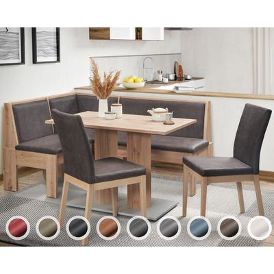 Schösswender »Inka« Eckbankgruppe II 147x187 cm / Gavin 22 cognac / offen / Rundecke / Artisan Oak Dekor Image