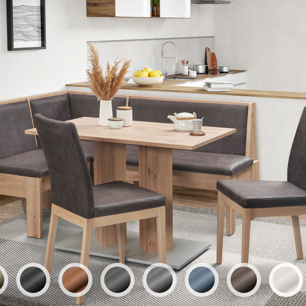 Schösswender »Inka« Eckbankgruppe II 147x187 cm / Gavin 10 hellgrau / offen / Spitzecke / Artisan Oak Dekor Image