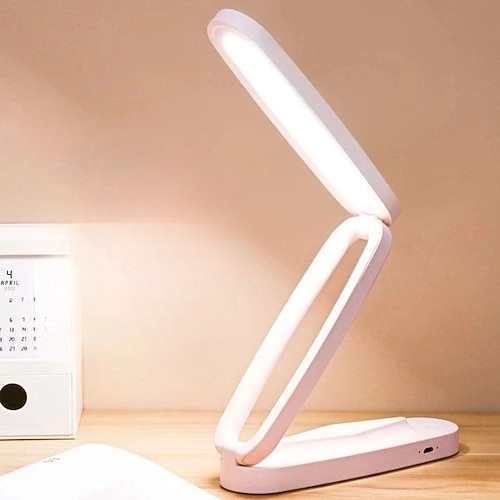 lampada da tavolo a led in stile moderno, lampada da lettura pieghevole con controllo touch, lampada da scrivania USB con luminosità dimmerabile a 3 livelli, batteria al litio ricaricabile, finitura