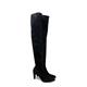 Christian Louboutin Black Suede Thigh High Boots Size 38