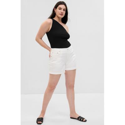 Gap Womens White Denim Mid Rise Girlfriend Shorts - White