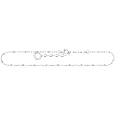 Fußkette THOMAS SABO "Dots, AK0028-001-21-L27V, AK0028-413-39-L27V" Gr. 27, silber (silberfarben), Fußkettchen, 27, Silb