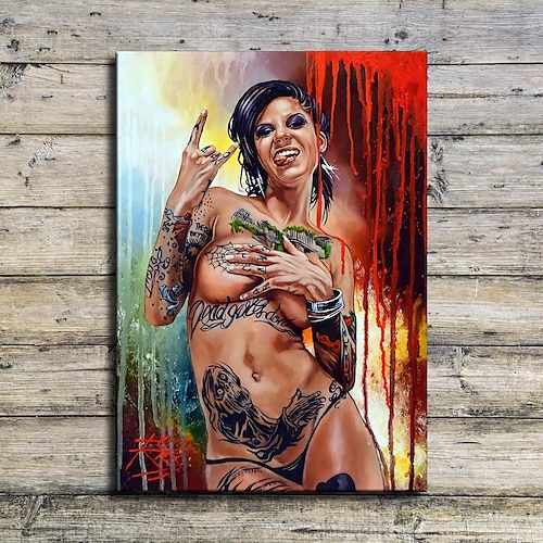 1 Tafel Menschen druckt Poster/Bild Tattoo Frau moderne Wandkunst Wandbehang Geschenk Heimdekoration gerollte Leinwand kein Rahmen ungerahmt ungedehnt mehrere Größen Image