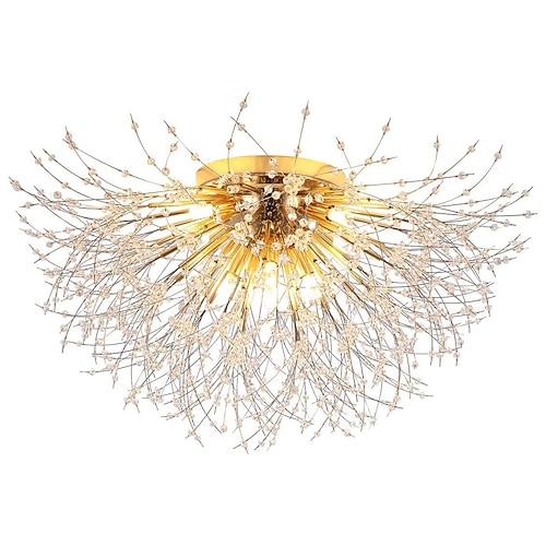 50/60/70cm LED Deckenleuchte 5 6 8 Köpfe einzigartiger Globus Löwenzahn Design Kronleuchter nordischen künstlerischen Stil Feuerwerk Kristalllampe Wohnzimmer Esszimmer Schlafzimmer Barlampe Image
