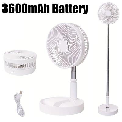 Height Adjustable Rechargeable Portable Fan - 4-Speed Settings Seamless Oscillation - Perfect for Home Office Cooling