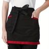 1pc, Half Length Chef Apron, Hotel Restaurant Attendant Waist Apron With Pocket, Anti Fouling And Anti Oil, Plaid Thin Breathable Adult Apron, Kitchen And Restaurant Supplies