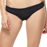 Commando Active Perforated Thong Panty In Black - Black
