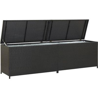 Gartenbox Poly Rattan 200x50x60 cm Schwarz Vidaxl