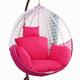 CASOTA egg chair cushion Outdoor Swing Chair Cushion, Hanging Basket Rattan Chair Cushion With Detachable Cover Patio Furniture Cushions for Hammock Garden(Color:Rose Red)